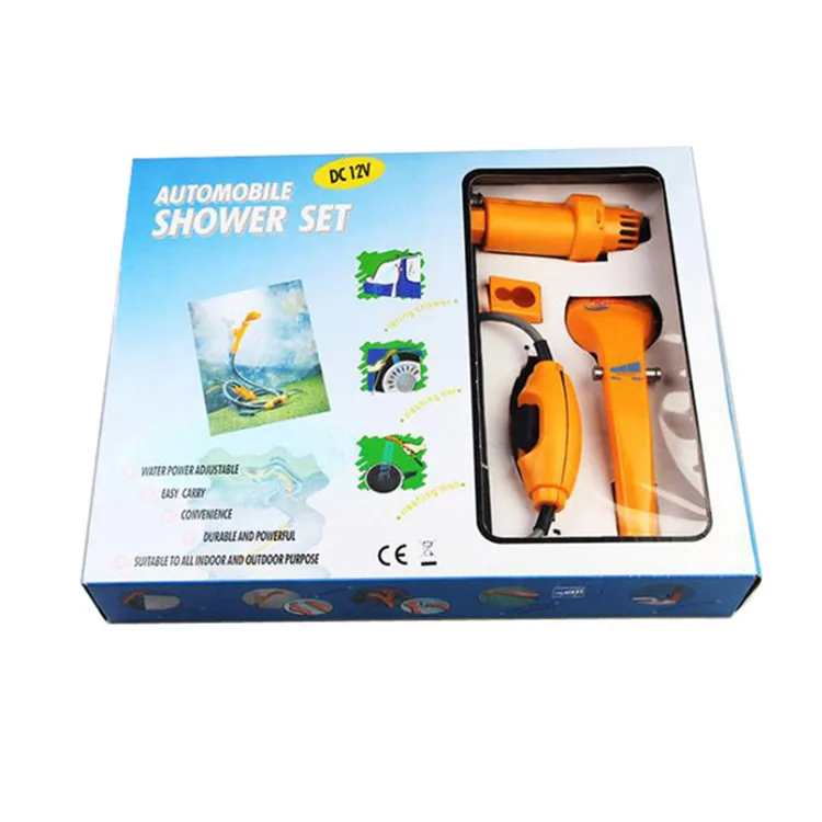 

Portable Outdoor Camping Shower,Plug Into 12v Car Cigarette Adapter, Yellow,blue