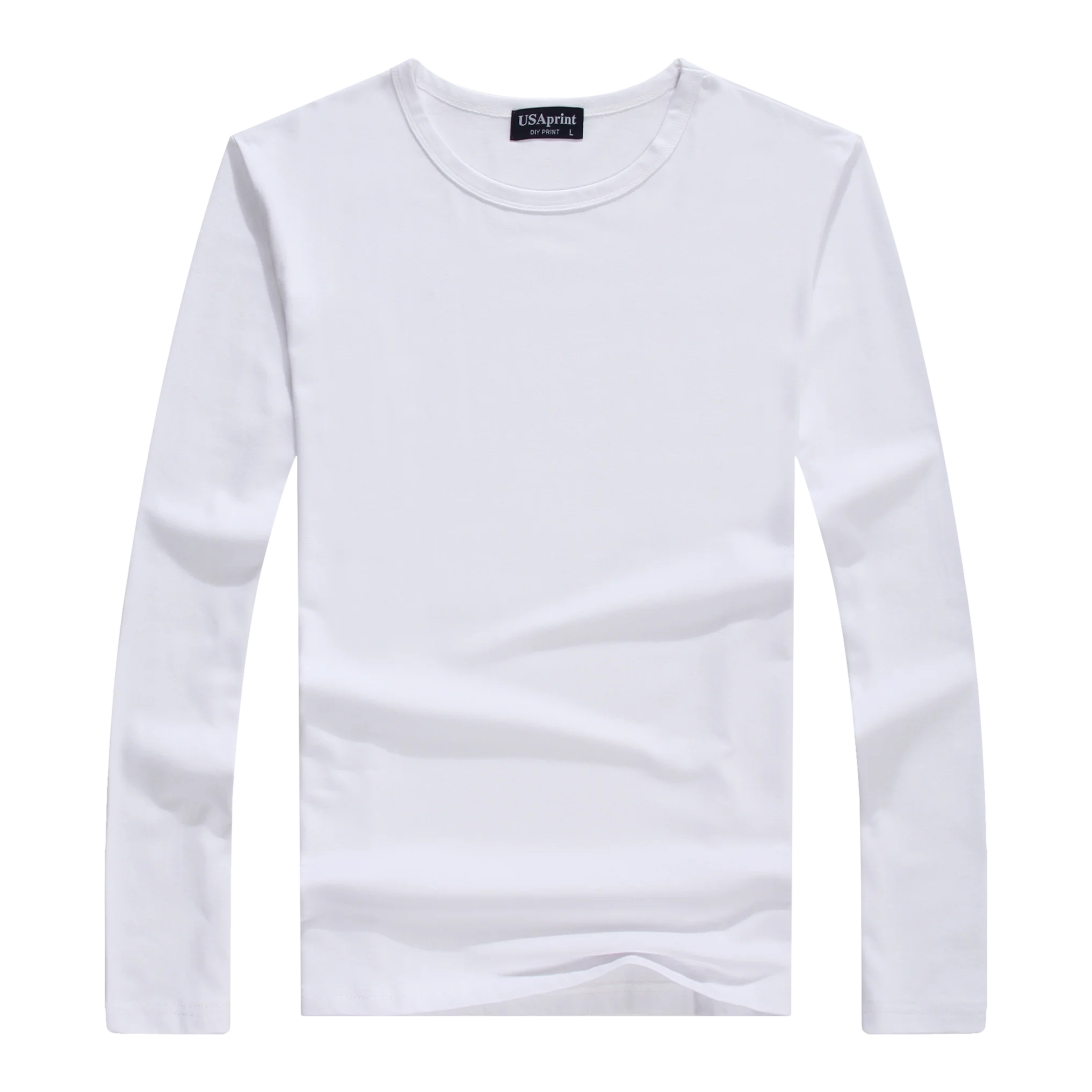 

Oem Custom Solid Color Long Sleeve Round Neck Pullover Casual solid color T Shirt For Men