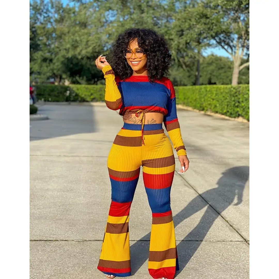 

Yingchao 2021 Autumn New Arrivals Casual Knitting Long Sleeves Cardigan Bodycon High Waist 2 Piece Pants Set for Women Fall Sets