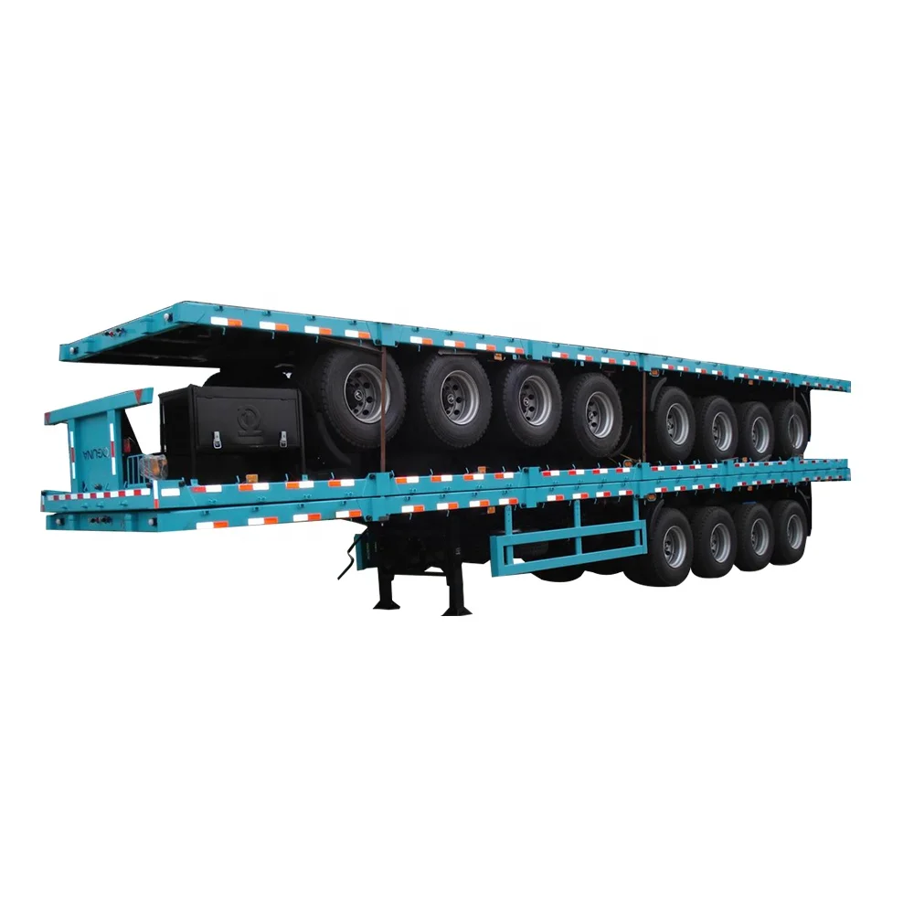 

3 Axles 40ft Container Truck Trailer 12 Twist Locks Flatbed Truck Trailer, Customers optional