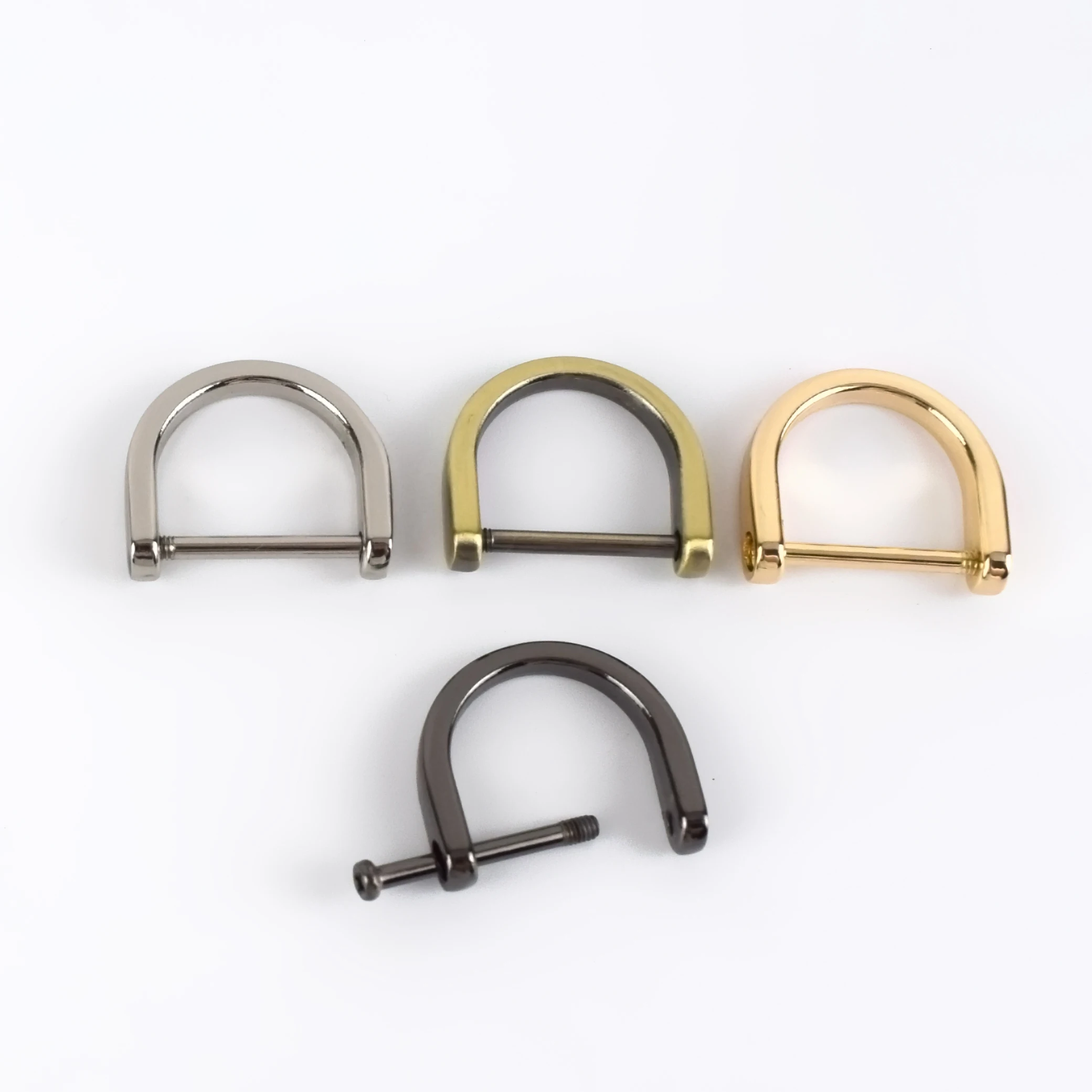 

MeeTee BF657 Luggage Hardware Accessories Alloy Detachable Screw D Ring Buckle Clasp For Leather Bag Strap Belt D-shaped Buckle, Gun black/gold/silver/bronze