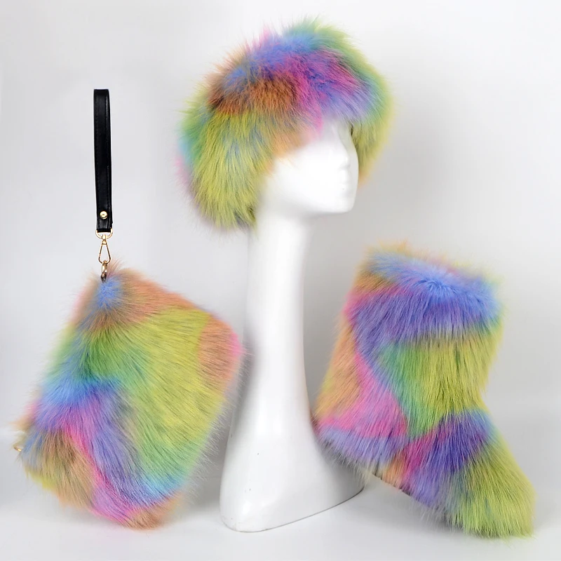 

popular outdoor winter three pieces fur suit, Mixed colors