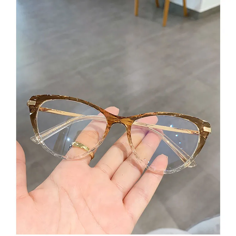 

Graded Eyeglasses Reading Tr90 Optical Brand Glass Frames Manufacturer Mens Clear Blue Light Blocking Cat Eye Optical Glasses