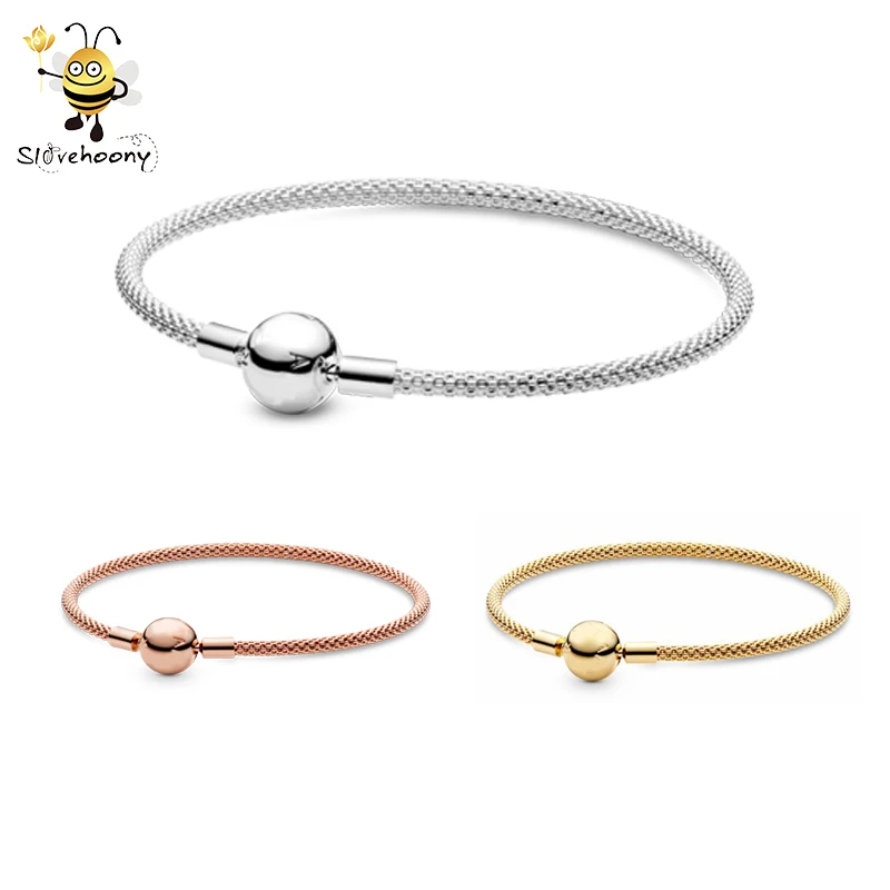 

Good Quality Wholesales Moments Mesh Bracelets 925 Sterling Silver Infinity Juwelry Vintage DIY Bracelet For Making Jewelry