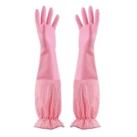 

Anti-allergy plus cotton long-sleeved PVC rubber household cleaning gloves