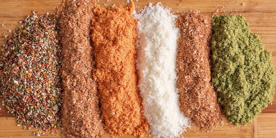 Seasoned salt sprinkled over grilled corn