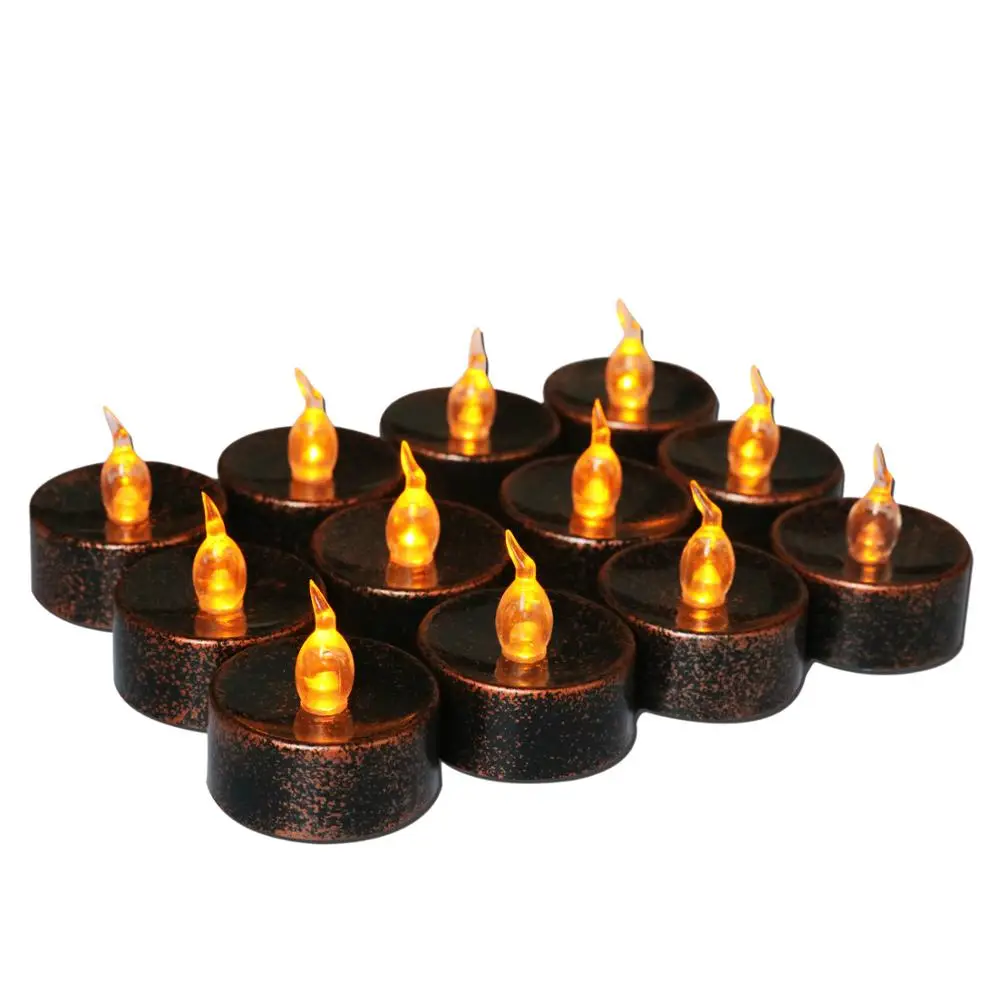 Christmas Wholesales Mini Electric Dimmable Flicker Tea Light Flameless Black Led Candle