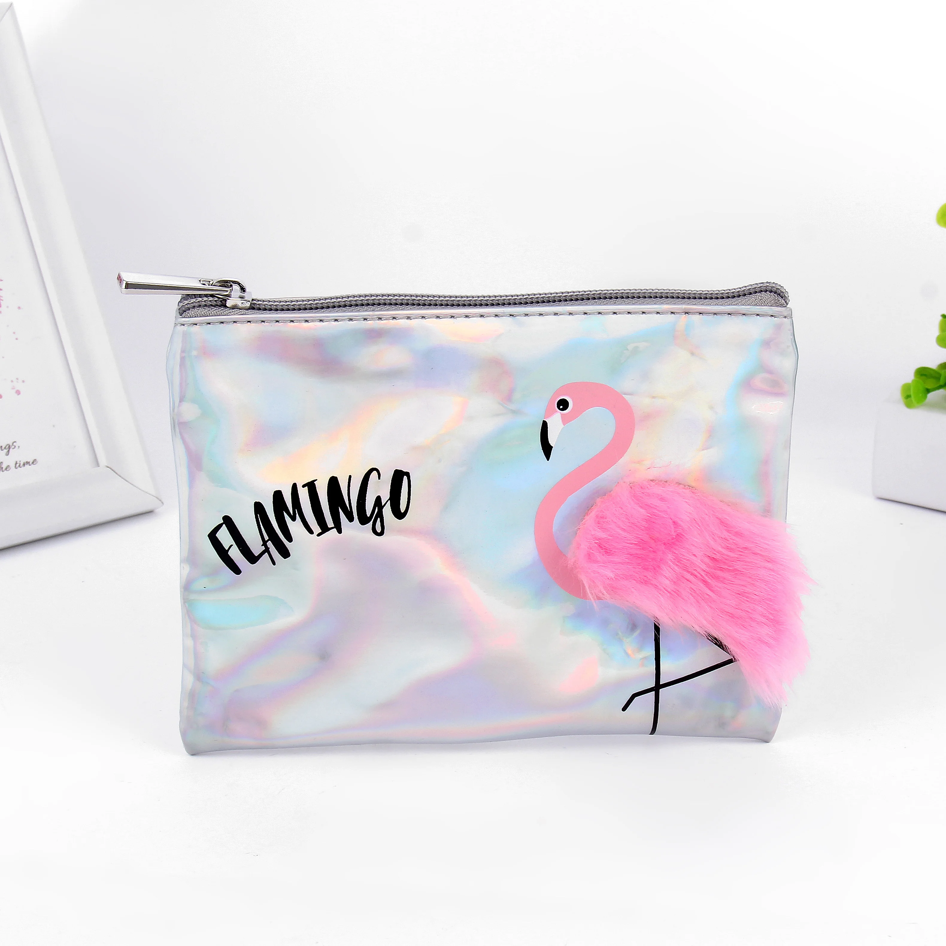 

bsci factory directly wholesale PU print 3D cosmetic bag customized color zipper small hand pouch organizer makeup bag