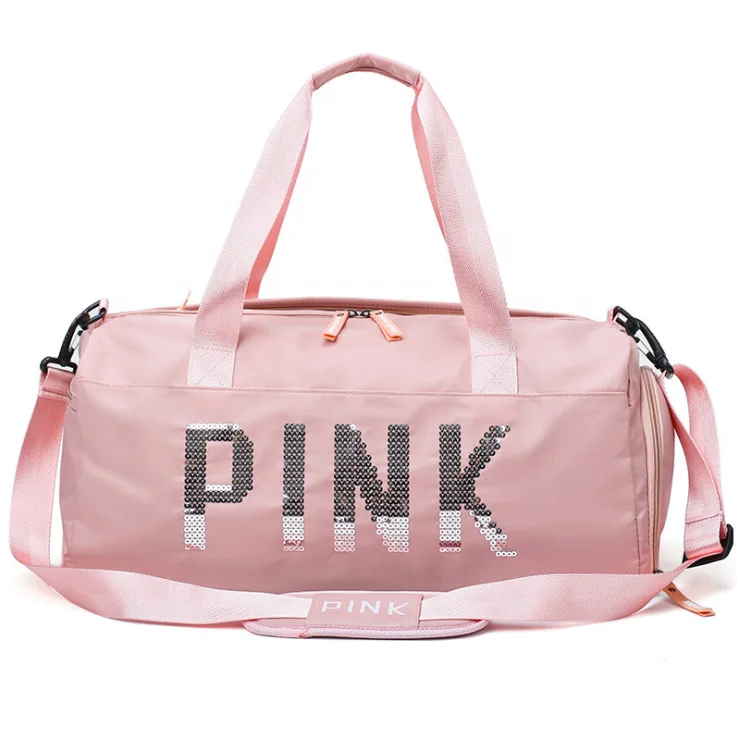 

High Quality Oxford Travel GYM Bag Dry and Wet Compartment Pink Folding Duffle Sport Bag, Pink / blue / black / gray / green / rose