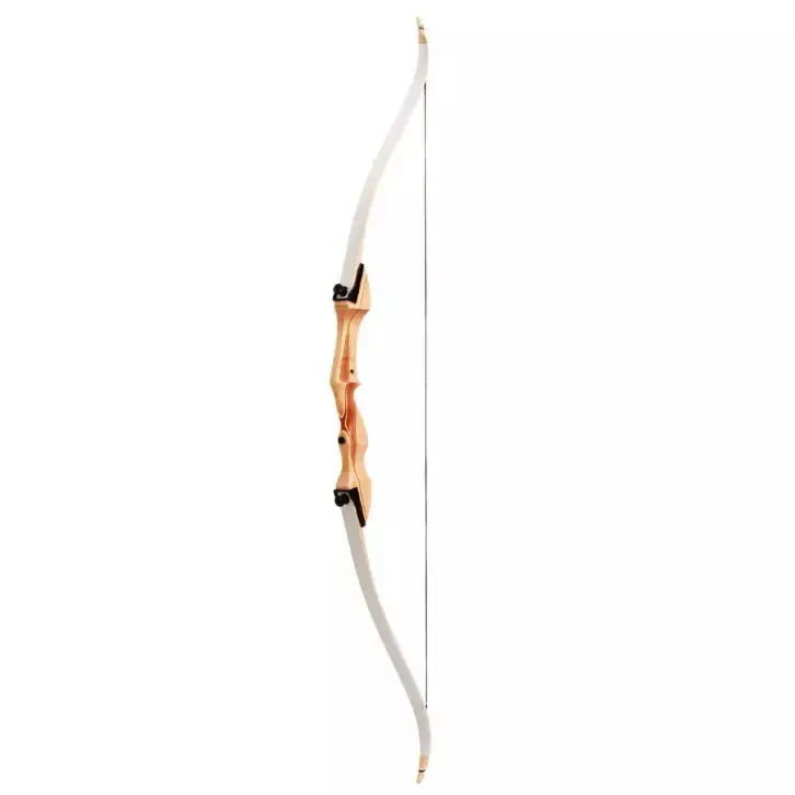 

ZS-F154 Hunting Fishing Competition Recurve Bow for Shooting 10-20 lbs Wooden Riser Laminated Limbs, White limbs and wooden handle