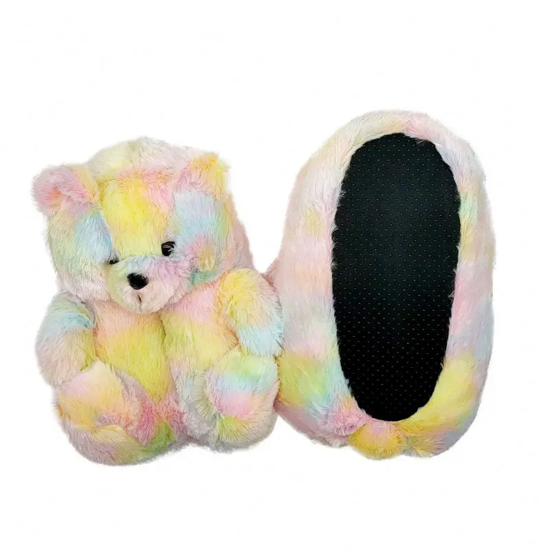 

Furry Teddy Bear Slipper Women Plush Slippers 15 Woman Blush Giant Custom Matching Pj Sets With Teddy. Ear Adults In Size 4