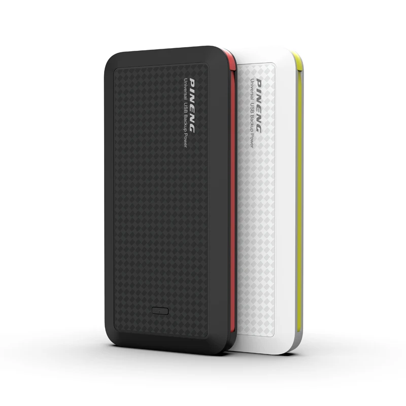 

PINENG High Capacity Li-polymer Battery 10000mAh power bank with quick charge, Black / white