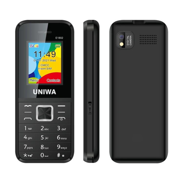 

UNIWA E1802 Newest Ready to Ship Keypad Feature Phones 1.77 inch 1800mAh Battery UNIWA E1802 Mobile Phone Cheapest Phones