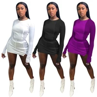 

MD038 women fashion casual skirt and long sleeve top two piece set