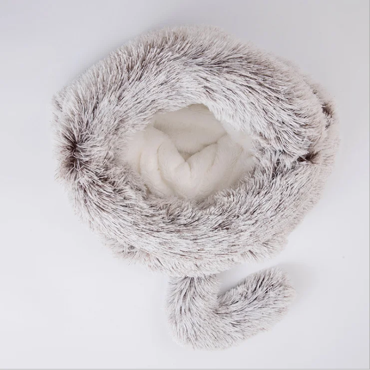 

Fluffy cat bed plush cat cushion dog bed pad Dog Sofa pet cuddler cave Pet cat Sleeping Bed