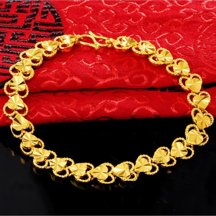 

wedding heart hand watch chain bracelet Gold plated bracelet fashion women bracelet 24k gold chian Free shipping party jewelry