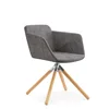 wood legs grey fabric accent furniture design chair DU-1712-A1C