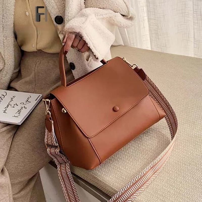 

Fashion Simply PU Leather Crossbody Bags For Women 2021 Solid Color Shoulder Messenger Bag Lady Chain Travel Small Handbags