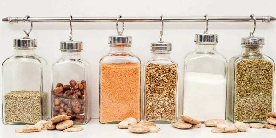 White Spices on a Shelf