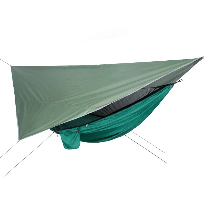 

210t polyester canvas ultralight waterproof flysheet sun shade canopy outdoor shelter survival hammock rain fly camping tarp, Black, green, blue