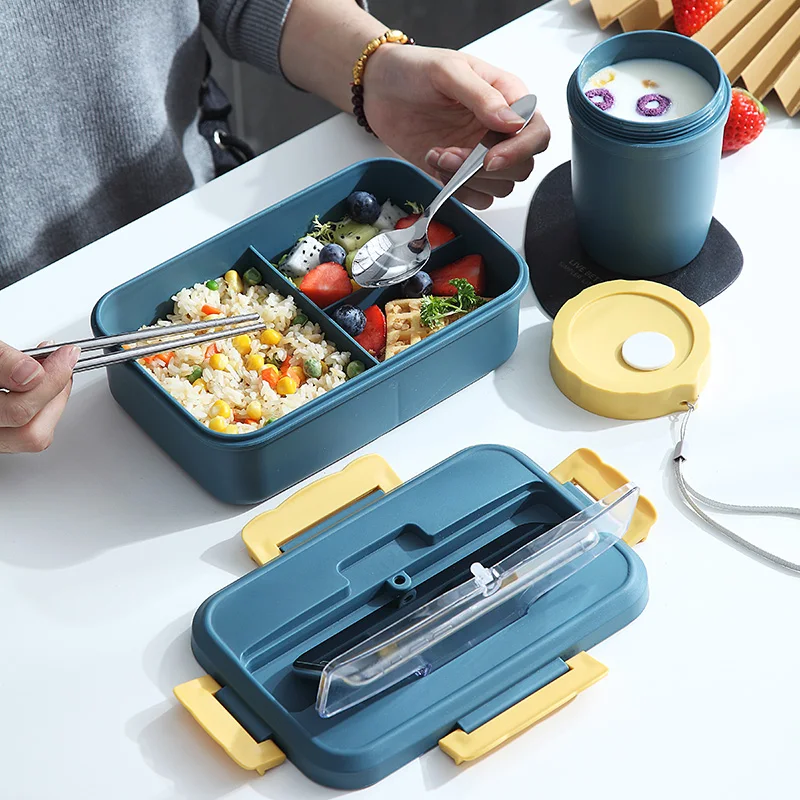 

Biodegradable Bento Rice Husk eco Lunch Box Bag Wheat Straw Lunch Box Plastic Containers, Blue/pink/yellow