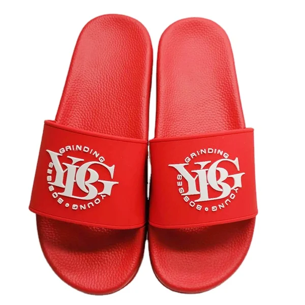 

Customized Embossed Wholesale Sandals Custom Slides Men's Slippers Casual, Black/white/blue/green/pink/yellow/red