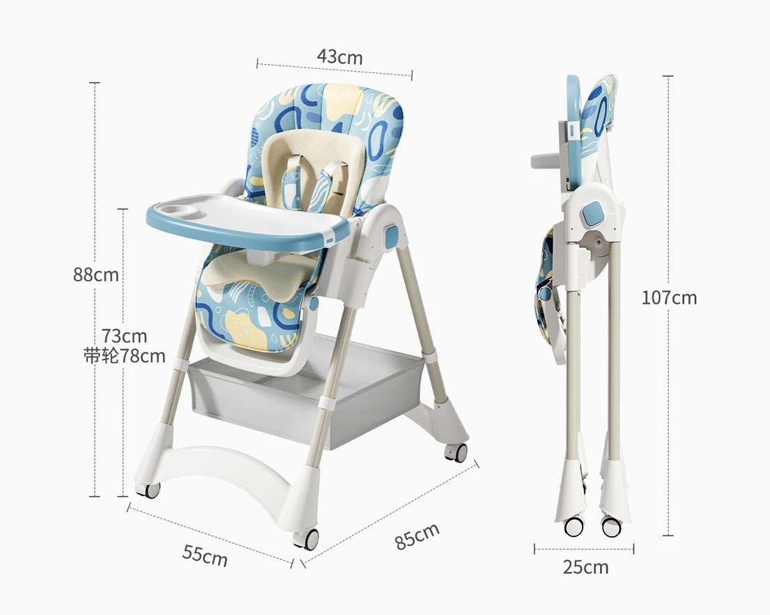 

Wholesale High Chair Adjustable Multifunctional Portable Height Length Adjustable PU Material Children's Dining Chair