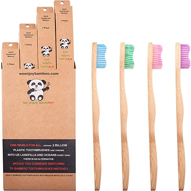 

Estick Wholesale Eco-friendly Natural 100% Organic Biodegradable Bristle Kids Soft Charcoal Bamboo Toothbrush with Case, Natural bamboo color or customize handle color