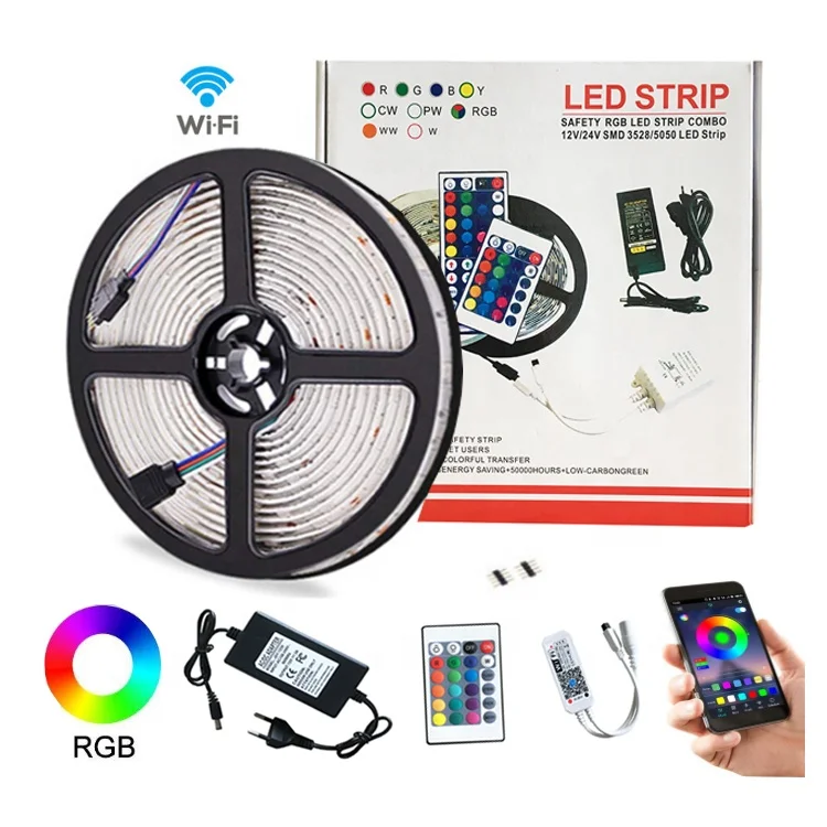 waterpoof 12v 24v 5050 rgb rgbw Smart Wifi bluetooth app controlled led strip light