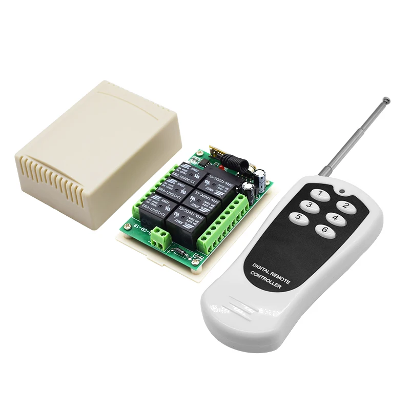 

DC 24V 6 CH 6CH Radio Controller RF Wireless Remote Control Switch System 433mhz Transmitter Receiver Garage door