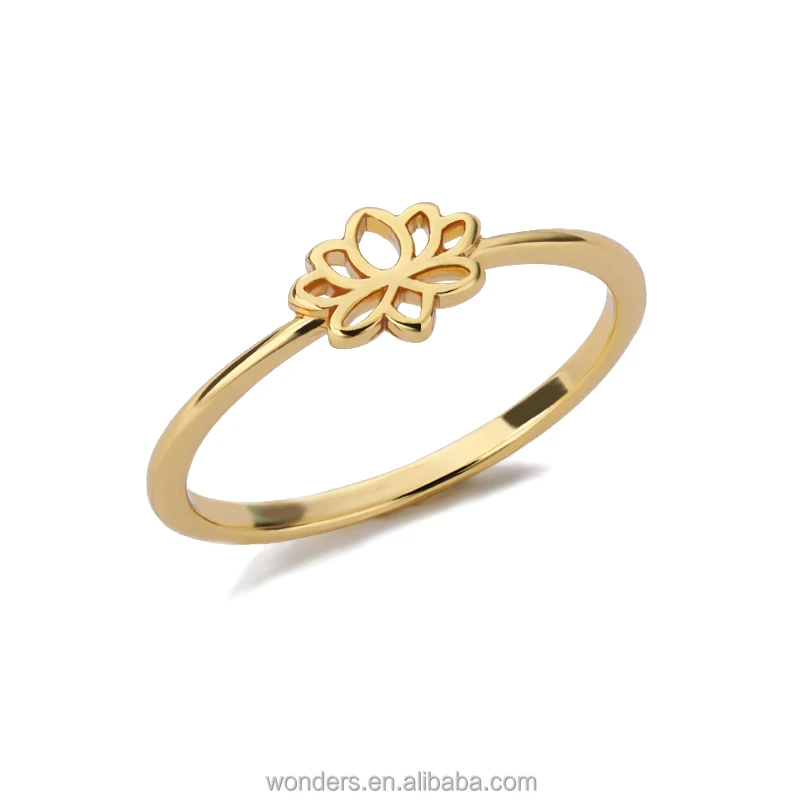 Fashion Retro Lotus Women Buddha Ring Flower Jewelry Stackable Finger Rings Wholesale Factory Lot