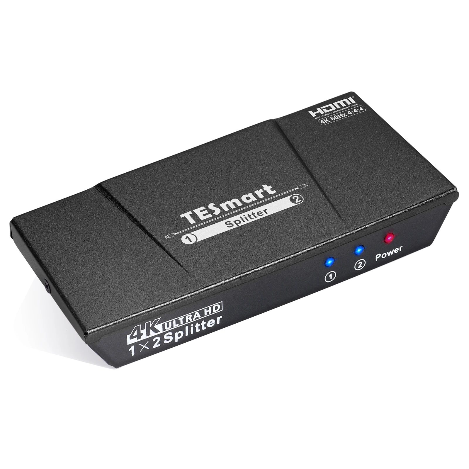 

HDMI splitter 1 in 2 out HDCP 2.2 compliant 1x2 HDMI Splitter 4K@60Hz with CEC function, Red / black / gray