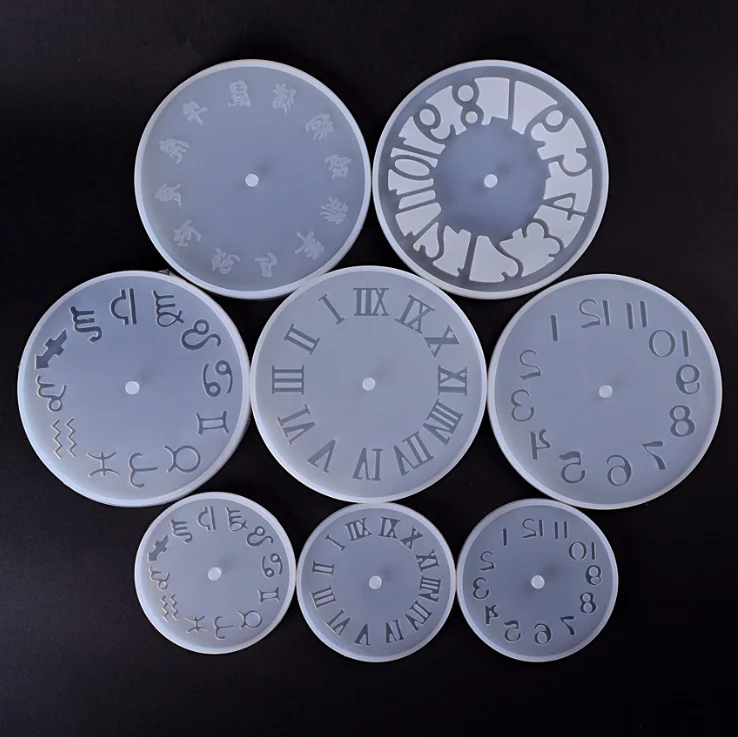 

Wholesale silicone molds Crystal Epoxy Mould DIY Wall Clock Silicone Resin Mold For Epoxy Resin Craft, White