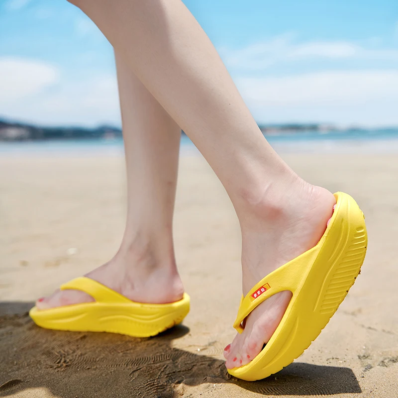 

2021 summer ladies outdoor beach non-slip deodorant flip-flops slippers, Black