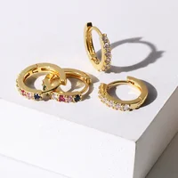 

Thin Mini Ear Huggie Hoop Earrings Micro Pave Zircon Cz Stone Earrings