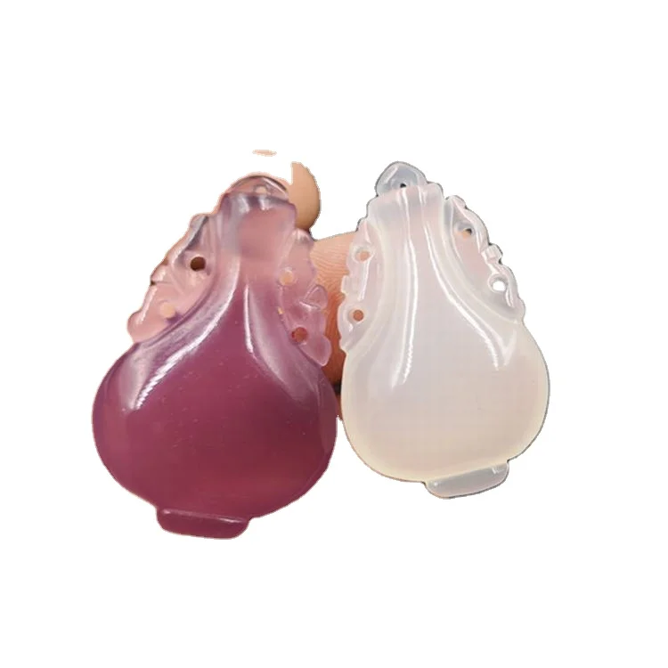 

Chalcedony Agate Vase Pendant Double-Sided Craftsmanship Purple Agate Vase Pendant