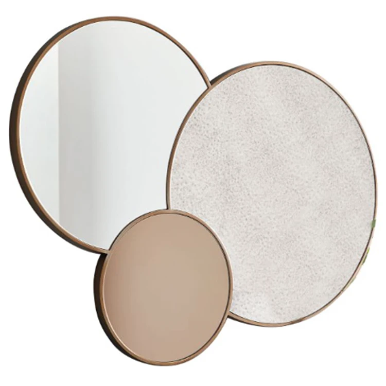 

Mayco Modern and Contemporary Distressed Accent Deco Wall Mirrors Set, Bronze