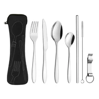 

Portable travel cutlery set stainless steel Knife fork spoon chopsticks suit kids cutlery set for Hiking camping traveling