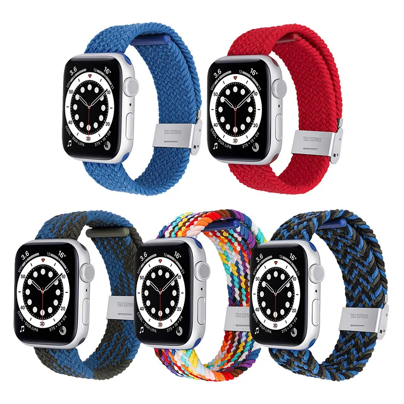 

Fashion Design Scrunchies Elastic Fabric Watch Strap Armband Nylon For Iwatch Apple Watch Band Braided, 32 colors