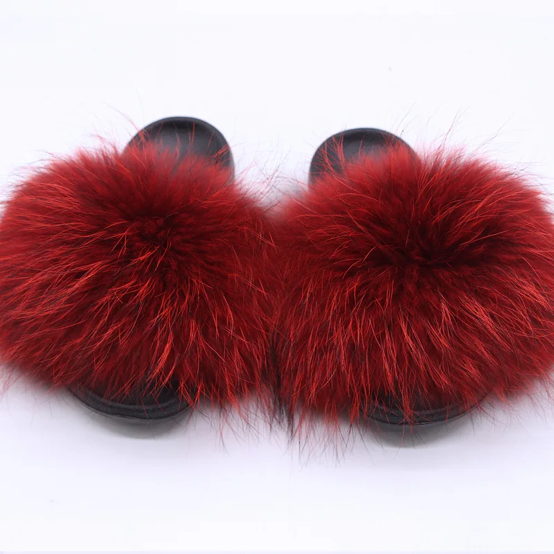 

New product slippers with logo bathroom eva plush latest indoo furry fluffy fox teddy bear wholesale-fur-slides, Customized color