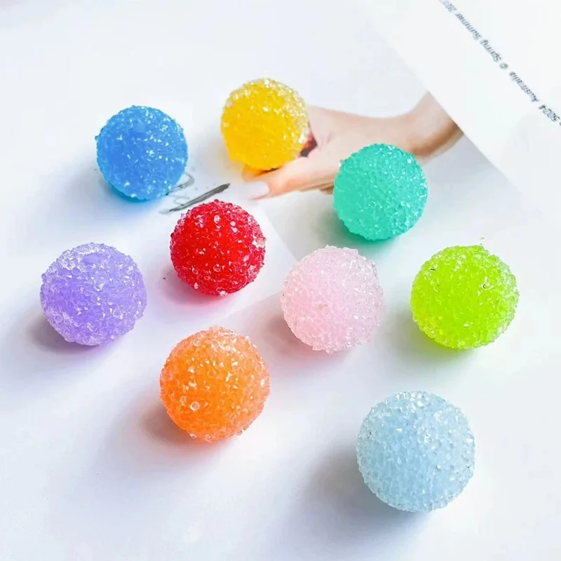 

New Arrival 20mm Gradient Rhinestone Bubblegum Acrylic Sugar Beads Round Acrylic Chunky Beads For Beaded Pen Making