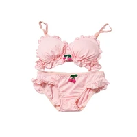 

New Arrival Women Cherry Bra Set French Sexy Breathable Girls Sweet Cute Bra Set Underwear