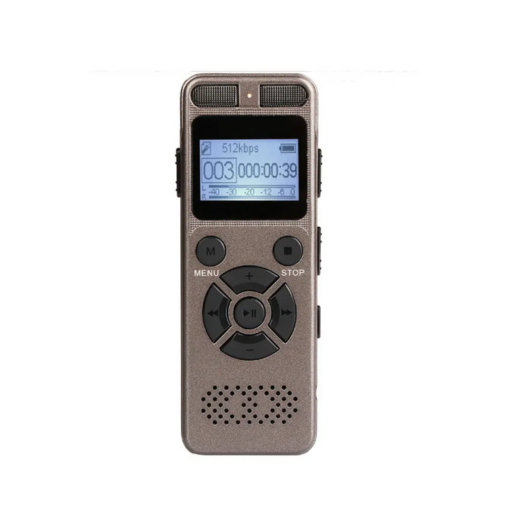 

V32 HD 8GB Professional Gray Audio Recorder Portable Digital Voice Recorder Multi-language Dual Microphone Voice Recorder
