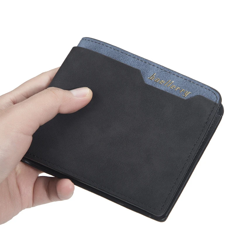 

Retro Men PU Leather Wallets Slim Matte Open Money Clips Multi Card Holder High Quality Man Cash Bifold Short Wallet