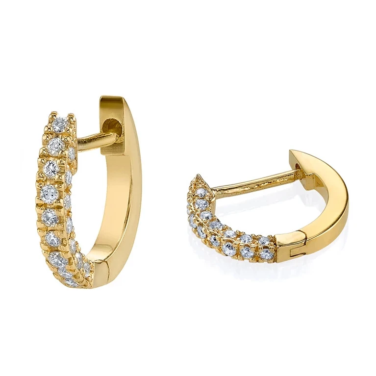 

Gemnel fine 925 silver jewellery 18kt gold vermeil cubic dainty pave diamond huggie earrings