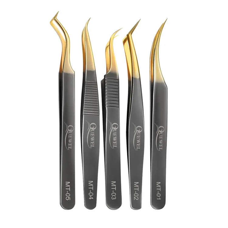 

Customized LOGO Wholesale Price Black Gold Tweezer Top Quality Volume Tweezers Eyelash Extension Black Tweezers