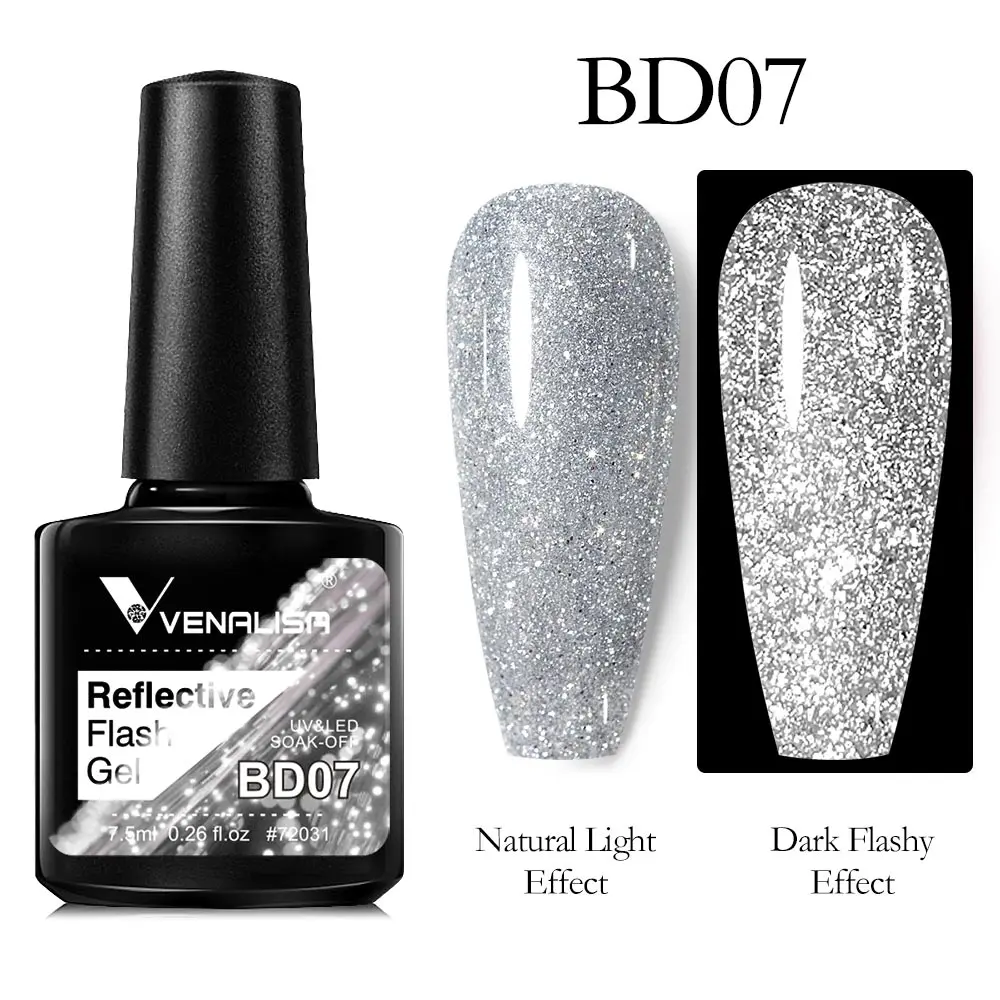 

Venalisa Flash Shining gel 7.5ml Neon glitter uv gel nail polish Customized logo Glow in dark manufacturer Wholesale Price 2022