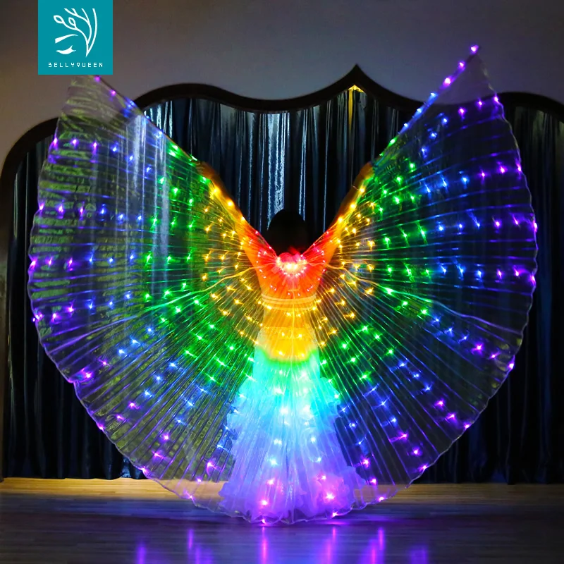 

Premier Upgrade 300 Led Lampls 360-Degrees Super Bright Multicolor Belly Dance Isis Wings Costumes Cloak for Ladies