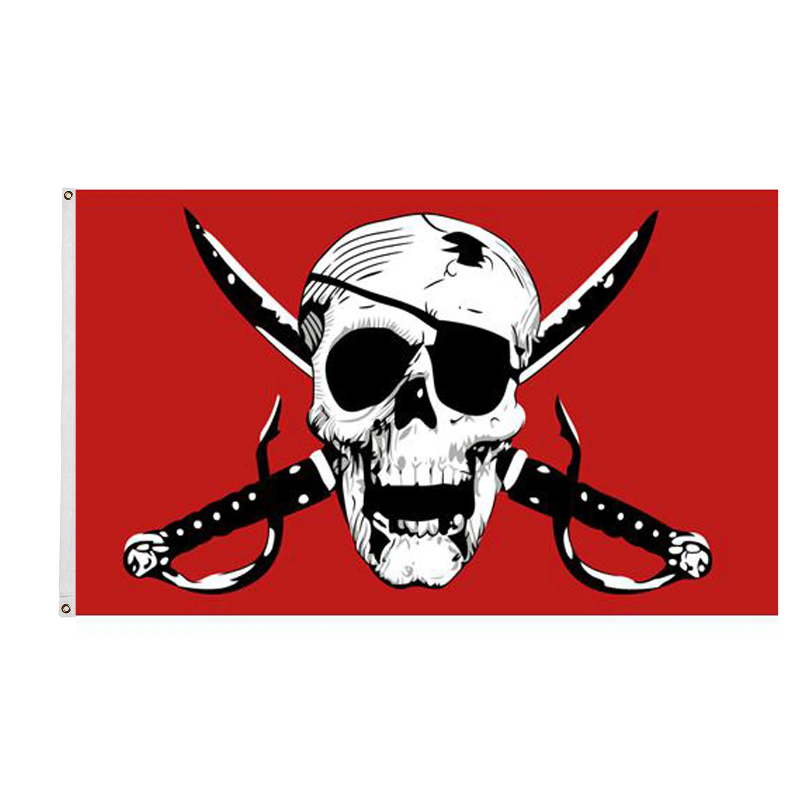 

Ready to Ship 100% Polyester 3x5ft Stock Red Skull Crossbones Crimson Pirate Flag