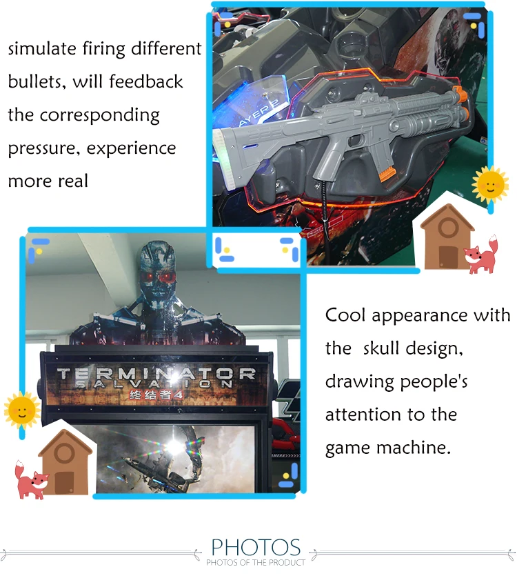Terminator Salvation Gun Shooting Coin Operated Game Machine